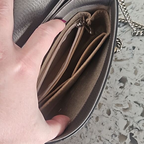 Gucci Taupe Pebbled Leather Shoulder Bag with COA - Picture 9 of 17